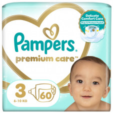 Подгузники Pampers Premium Care Midi Размер 3 (6-10 кг), 60 шт (4015400274780)