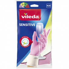 Перчатки хозяйственные Vileda Sensitive Латексные Для деликатных работ Размер M (8001940003320)