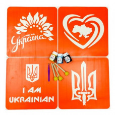 Набор для рисования по ткани «Карта Украины, Украина цветущая» paint-n080-n058