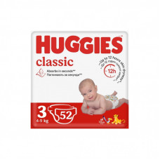 Подгузники Huggies Classic 3 (4-9кг) Jumbo 52 шт (5029053579788)