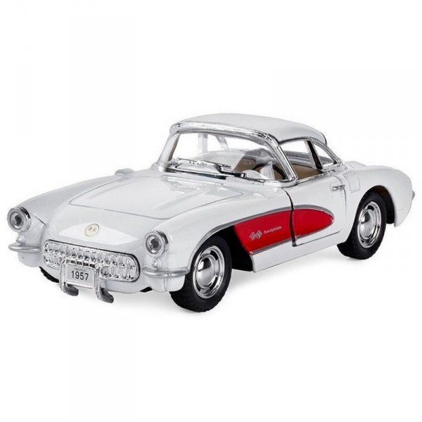 Машинка инерционная "1957 Chevrolet Corvette" KT5458W-3 масштаб 1:36 (Белый)