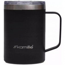 Термокружка Kamille Black 360мл з ручкою, чорна (114231)