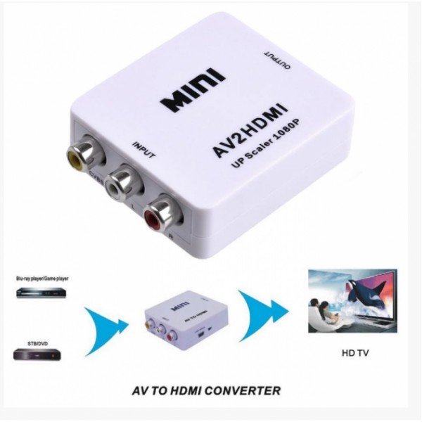 Конвертер RCA (AV) CVBS на HDMI адаптер видео с аудио 1080P (38631)
