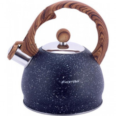 Чайник Kamille Whistling Kettle Marble 2л з нержавіючої сталі зі свистком, чорний мармур (55731)