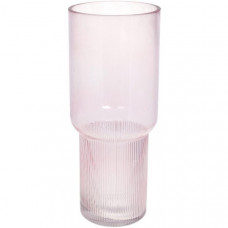Ваза декоративна Ancient Glass "Фуджі" 32х13см, скло, світло-рожевий (112241)