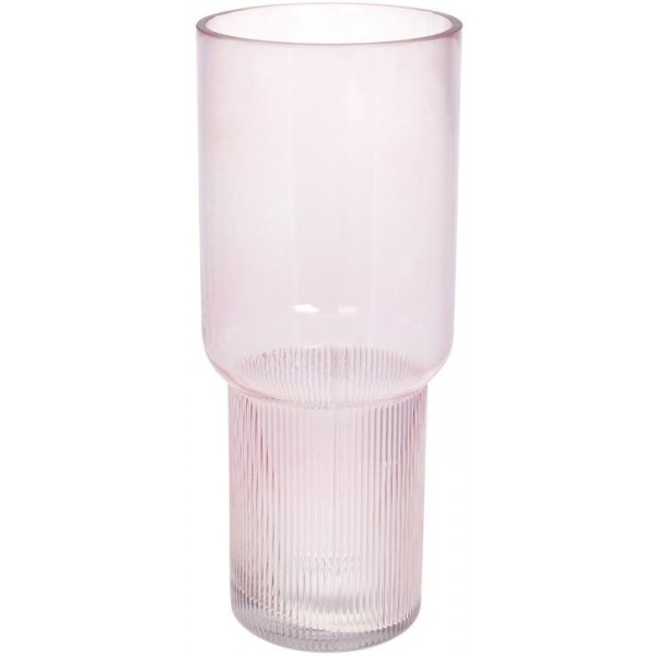 Ваза декоративна Ancient Glass "Фуджі" 32х13см, скло, світло-рожевий (112241)