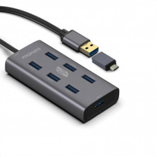 Концентратор Promate USB Hub 7 ports ezhub-7.grey (ezhub-7.grey)