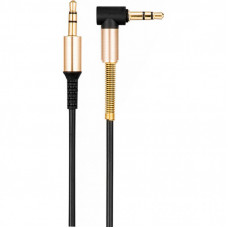 Кабель мультимедийный 3.5mm M to 3.5mm M 1.0m 90° corner Black HOCO (6957531025665)