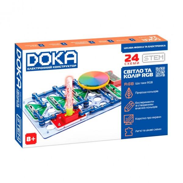 Электронный конструктор "Свет и цвет RGB" DOKA D70700 со светом