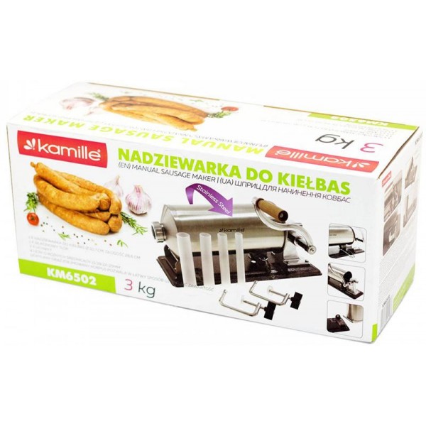 Шприц для наповнення ковбас Kamille 3кг з 4-ма насадками (133451)