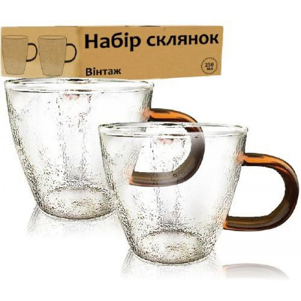 Набір 4 чашки "Vintage" 250мл скляні (110261)