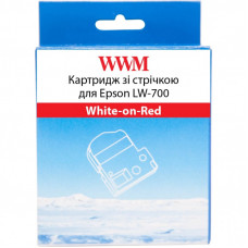 Лента для принтера этикеток WWM для Epson LW-700 24mm х 8m White-on-Red (WWM-SD24R)