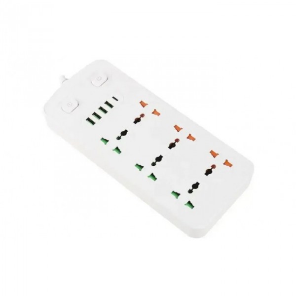 Сетевой удлинитель фильтр CP05 на 6 розеток, 4 USB, 1Type-C, 2 метра Белый (106361) Сетевой удлинитель фильтр CP05 на 6 розеток, 4 USB, 1Type-C, 2 метра Белый (106361)
