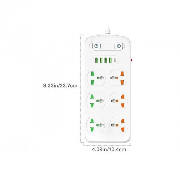 Сетевой удлинитель фильтр CP05 на 6 розеток, 4 USB, 1Type-C, 2 метра Белый (106361) Сетевой удлинитель фильтр CP05 на 6 розеток, 4 USB, 1Type-C, 2 метра Белый (106361)