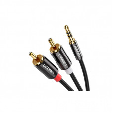 Кабель мультимедийный 3.5mm M to 2xRCA M 2.0m AV116 black Ugreen (10584)