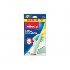 Перчатки хозяйственные Vileda Extra Sensation Латексные Для деликатных работ Размер M (4023103073937)