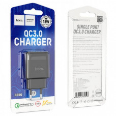 Зарядное устройство Hoco C72Q Glorious быстрая зарядка QC3.0 18W (1USB/3A) Черный (38861)