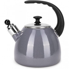 Чайник емальований Kamille "Boiling Water" 2.5л зі свистком, індукційний, сірий (97861)