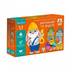 Детская настольная игра "Зарабатывай и строй" VT2312-04, 48 деталей домов