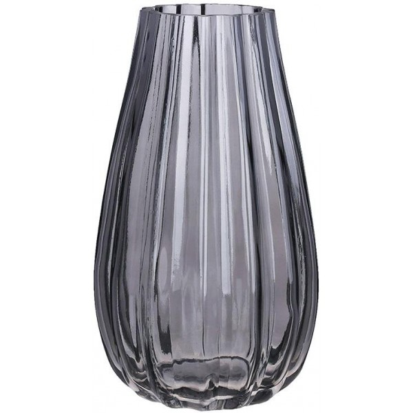 Ваза декоративна Ancient Glass "Грейс" Ø13х25см, скло, сірий (112371)