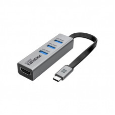 Концентратор Promate USB-C 4-in-1 порти Promate mediahub-c3.grey (mediahub-c3.grey)