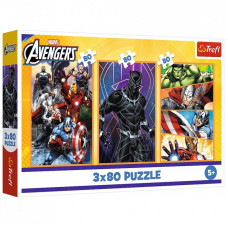 Пазл Trefl The Avengers Дни наполнены действиями 3x80 (5900511348835)