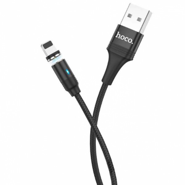 Кабель для зарядки магнитный Hoco U76 "Fresh magnetic" Lightning (1.2m) Чорный (93281)