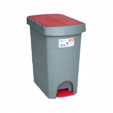Контейнер для мусора Planet Household Pelican с педалью серый с красным 60 л (10735)