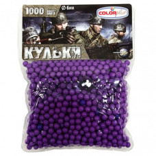 Пластиковые шарики для детского оружия 1-152, 6 мм 1000 шт  (Фиолетовий)