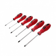 Набор отверток 6 ед. (SL3*75, SL5*100, SL6*125, PH0*75, PH1*100, PH2*125), CrV, Ergo-design INTERTOOL VT-2005 (107491)