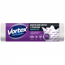 Пакеты для мусора Vortex с ушками белые 120 л 10 шт. (4823071647037)