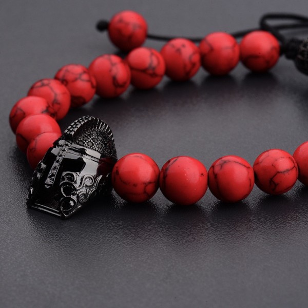 Браслет мужской из натурального камня со шлемом HELMET RED красный (1396815050) Браслет мужской из натурального камня со шлемом HELMET RED красный (1396815050)