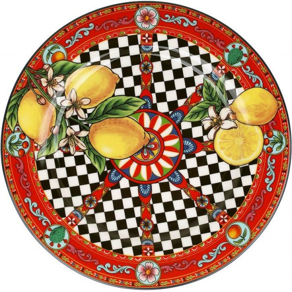 Набір 4 порцелянові тарілки Sicilia "Limoni" Ø19см (Лимони) (110891)