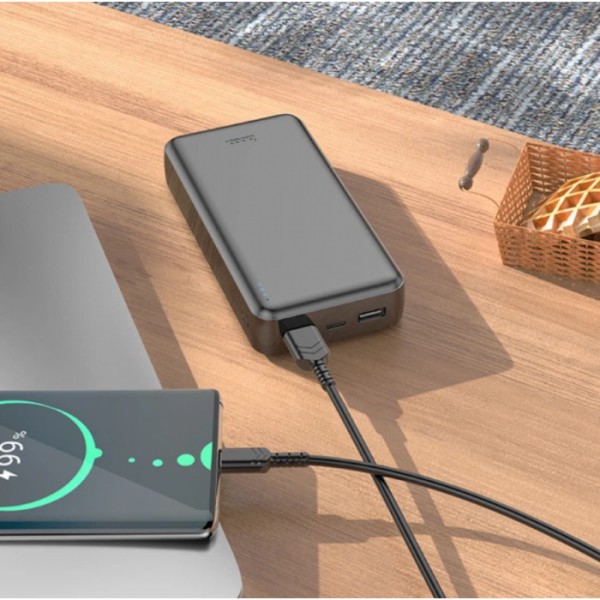 Внешний аккумулятор Power bank HOCO J100A 20000mAh Повербанк для телефона / Павербанк Черный (130891)