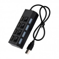 Концентратор Voltronic USB 2.0 to 4xUSB with switches black (YT-HWS4HS-B)