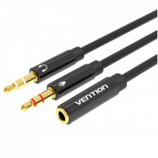 Кабель мультимедийный Jack 3.5mm 4pin F to 2X 3.5mm M Vention (BBTBY)