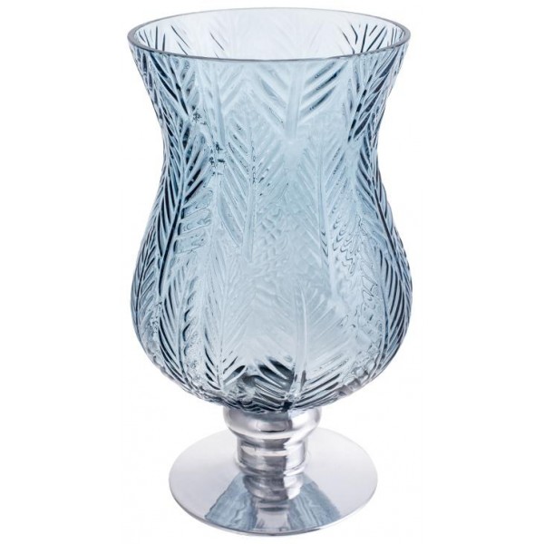Ваза декоративна Ancient Glass Розалін 19х20х35см, синій зі сріблом (112312)