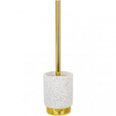 Йоржик для туалету з керамічною підставкою "White Granite & Gold" 32см (113312)