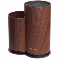 Колода для ножів Kamille Brash Stand Wood 22.5см пластикова подвійна (109412)