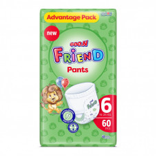 Подгузники GOO.N Friend Трусики 15-25 кг Размер 6 60 шт (F1010117-006)