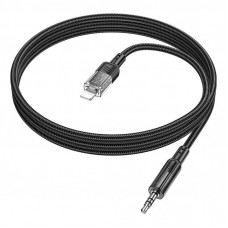 Кабель мультимедийный Lightning to 3.5mm M 1.0m Black HOCO (6942007612524)