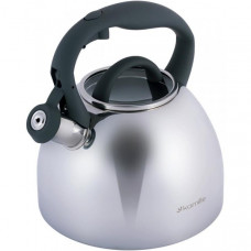 Чайник Kamille Whistling Kettle 2.7л з нержавіючої сталі зі свистком і скляною кришкою (сіра ручка) (55712)