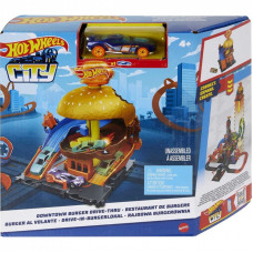 Автотрек Hot Wheels City Бургерная в центре города (HDR26)