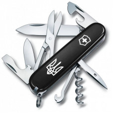 Нож Victorinox Climber Ukraine Black "Тризуб" (1.3703.3_T0010u)