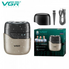 Аккумуляторная электробритва VGR V-345, Машинка для бритья / Электрическая бритва для лица Серая (134532)