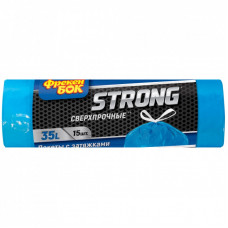 Пакеты для мусора Фрекен БОК Strong сверхпрочные с затяжкой Синие 35 л 15 шт. (4820048480666)