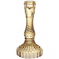 Набір 12 скляних свічників "Crystal Glass" 17см, бурштиновий (111932)