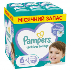 Подгузники Pampers Active Baby Размер 6 (Extra Large) 13-18 кг 128 шт (8006540032688)