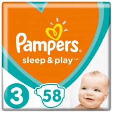 Подгузники Pampers Sleep & Play Midi Размер 3 (6-10 кг), 58 шт (4015400224211)