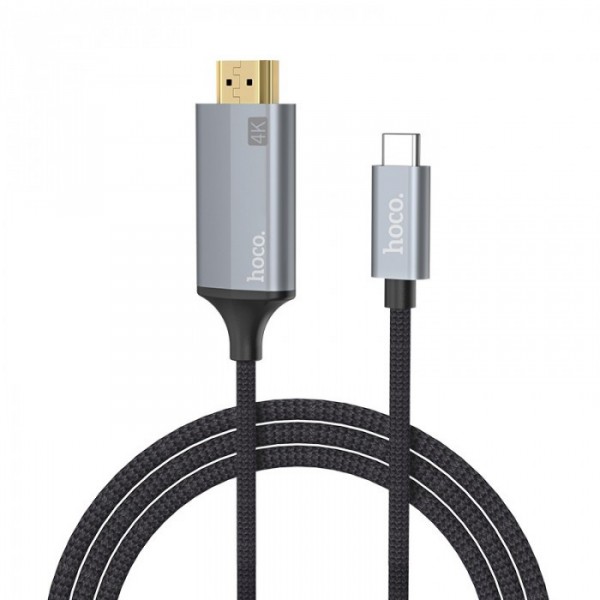 Адаптер Hoco UA13 Type-C to HDMI кабель адаптер 2К-4К Серый (38642)